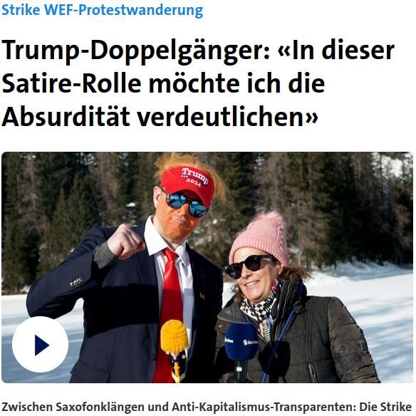 19.01.25 blue News: Trump-Doppelgänger: «In dieser Satire-Rolle möchte ich die Absurdität verdeutlichen»